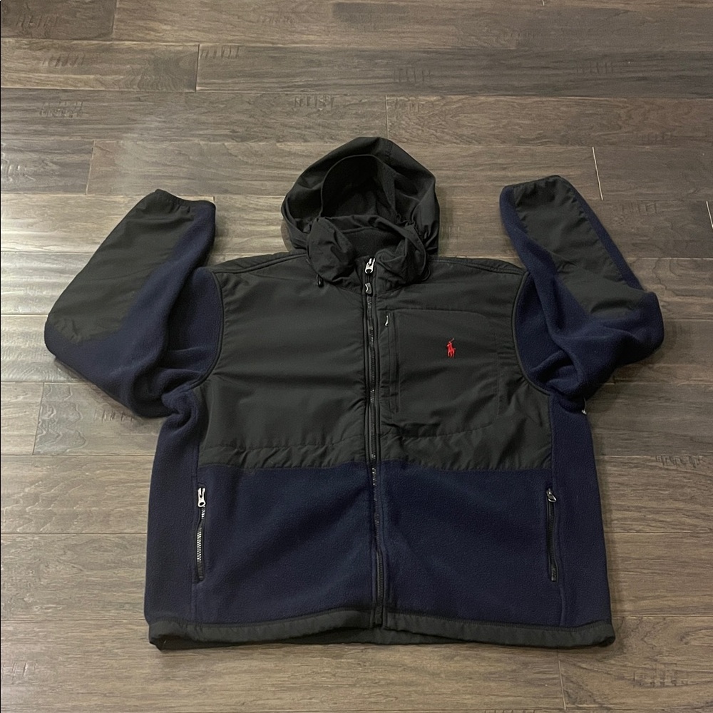 Polo Ralph Lauren Fleece Jacket Hoodie blue black Men’s Size XL